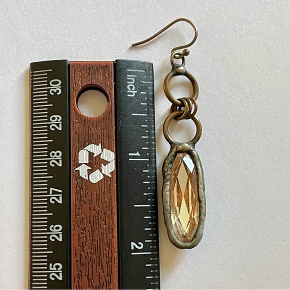 Stunning Handmade Crystal Brutalist/Industrial Earrings. Statement/Mod/Modernist - Picture 5 of 5